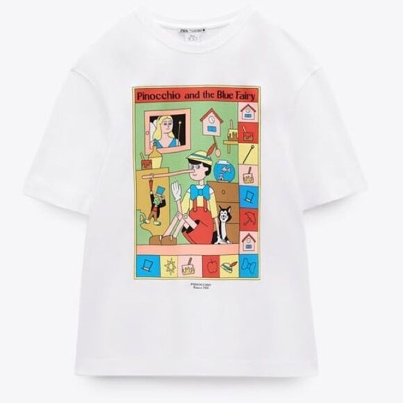 ZARA ©DISNEY’S PINOCCHIO T-SHIRT - Picture 1 of 1